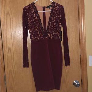 Deep V Maroon dress
